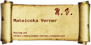 Mateicska Verner névjegykártya